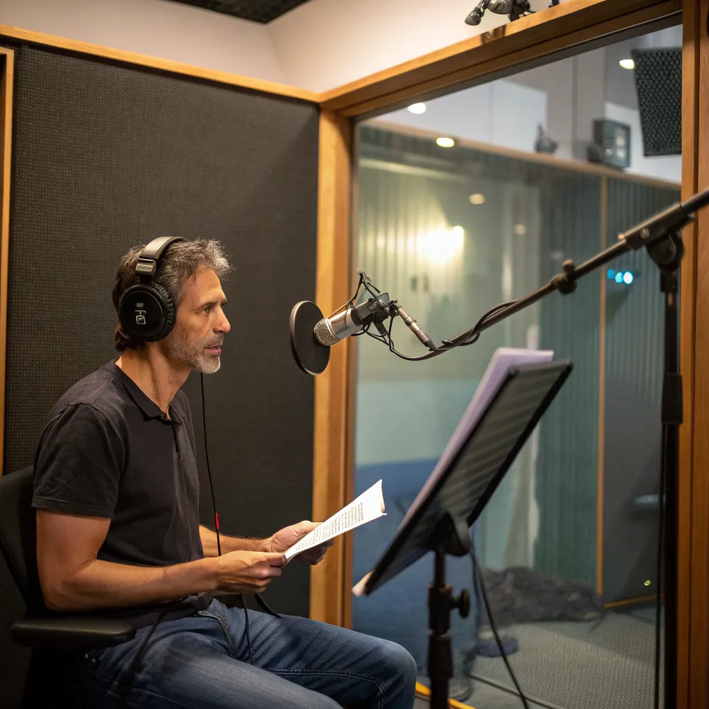 Mark during a film audio recording session