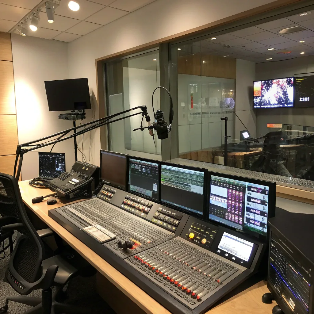 Modern sound and video studio setup